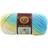 Lion Brand Yarn 923-202 Ice Cream Yarn, Lemon Swirl