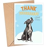 GreenStar Gifts Pitbull Dog Card, Dog Thank You Card, Cute Pun Thank You Card For Him Her, For Friends, Teacher, Boss, Coworker, Dog Lover Gift, Veterinarian Thank You Gift, Pitbull Dog Lover