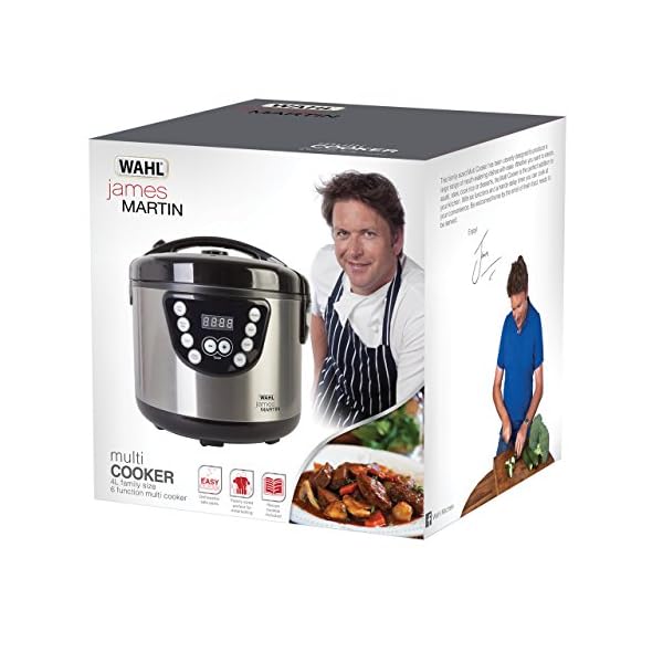 Wahl James Martin Multi Cooker, 6-in-1 Functions, Steaming, Sautéing, Stewing, Slow Cooking, 24hr Delay Timer, 4L…