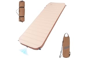 Camphor Designs Thick Luxury Self Inflating Single Sleeping Pad with Solid Foam| Portable Inflatable Roll Up Camping Air Mattress 3.1" Thick | Adult Ourdoor Camping Rooftop Tent Van SUV