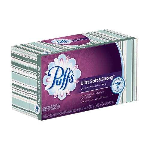 Puffs Ultra Soft & Strong Facial Tissues-124 count ( Pack of 24)