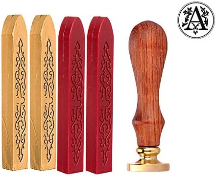 4 Pcs Retro Sealing Wax and 1 Pcs Word A Seal Stamp for Postage Letter Wedding Mixcolor Sealing Wax Sticker Set