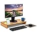 Bamboo Computer Monitor Desk Riser Stand by Morvat with Mouse Pad and Storage Organizer | Perfect for Laptops and Computers | Wooden Desktop Home and Office Organizerthumb 3