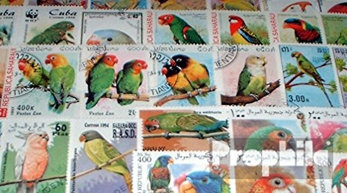 Prophila Collection Motives 50 various Parrots stamps (Stamps for collectors) Birds