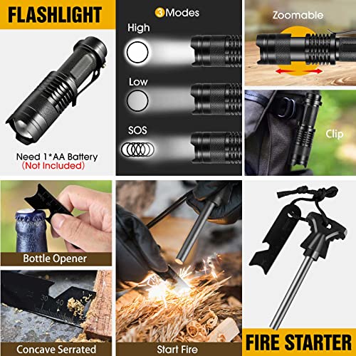 Gifts for Men Dad Husband Boyfriend Fathers Day, Survival Gear and Equipment 14 in 1 Camping Accessories Gear, EDC Survival Gear and Equipment for Hiking Fishing, Ideal Fathers Day Birthday Gifts