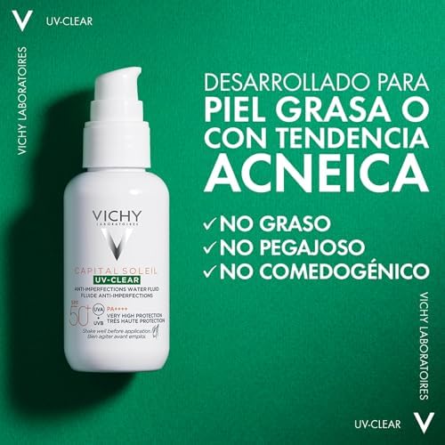 , Capital Soleil UV-Clear, Protección solar anti-imperfecciones, 40 ml