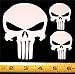 The Punisher Skull - Reverse Cut Set of 3 HQ Single Color White Vinyl Decals!