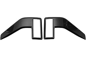 REPAIROCK 1 Set Fender Vent Cover Trim for Ford F-150 2021-2024 Waterproof ABS Fender Side Vents with Adhesive Backing Carbon Fiber Pattern Black