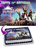 Fortnite Battle Royale Edible Image Cake Topper Personalized Birthday 1/4 Sheet Decoration Custom Sheet Party Birthday Sugar Frosting Transfer Fondant Image ~ Best Quality Edible Image for cake