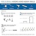 Franklin Brass (5-Pack Single Wall Hooks 1-Prong Coat/Hat White Hooks for Hanging Wall Mount Hanger Clothes, Purse, Bag, Towel Organization Decorative Wall Hooks B59103M-W-C