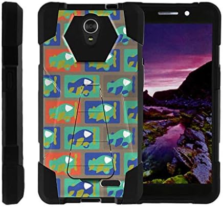 TurtleArmor | Compatible for ZTE Sonata 3 Case | Maven 2 Case | Chapel Case [Dynamic Shell] Hard Hybrid Cover Absorber Resistant Soft Silicone Dual Shell Kickstand - Airplane Pattern