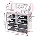 ISWEES Large Capacity Cosmetic/Makeup Organizer Transparent Acrylic Jewelry Watches Display Boxes Bathroom Storage Insert Brush Holder Case (9.2 x 5.1 x 10.8 inches)