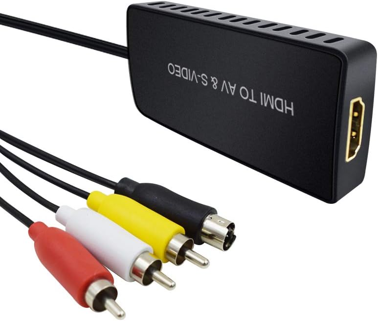 HDMI to SVideo Converter, HDMI to AV Composite Audio Video Converter, HDMI to RCA Adapter with RCA and Svideo Cable Support 1080p for PC Laptop Xbox PS3 TV STB VHS VCR Blue-Ray DVD: Electronics