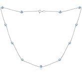 Amazon Essentials Platinum or Gold Plated Sterling Silver Station Necklace made with Infinite Elements Zirconia (previously Amazon Collection)