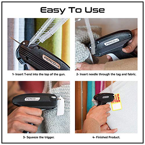 Perco Tagging Gun for Clothing Tag Attacher Kit for Retail, Office