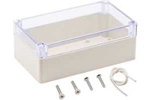 Zulkit Junction Box ABS Plastic Dustproof Waterproof IP65 Universal Electrical Boxes Project Enclosure Grey with Clear Cover 6.2 x 3.5 x 2.4 inch (158 x 90 x 60mm)