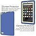 Fire 7 Case, H&T(TM) Ultra Slim Thin Hybrid Double Layer Anti-Scratch Shockproof Protective Cover Case For Fire 7 Inch [Kids Friendly] Tablet (5th Generation - 2015 release Only) (Blue)