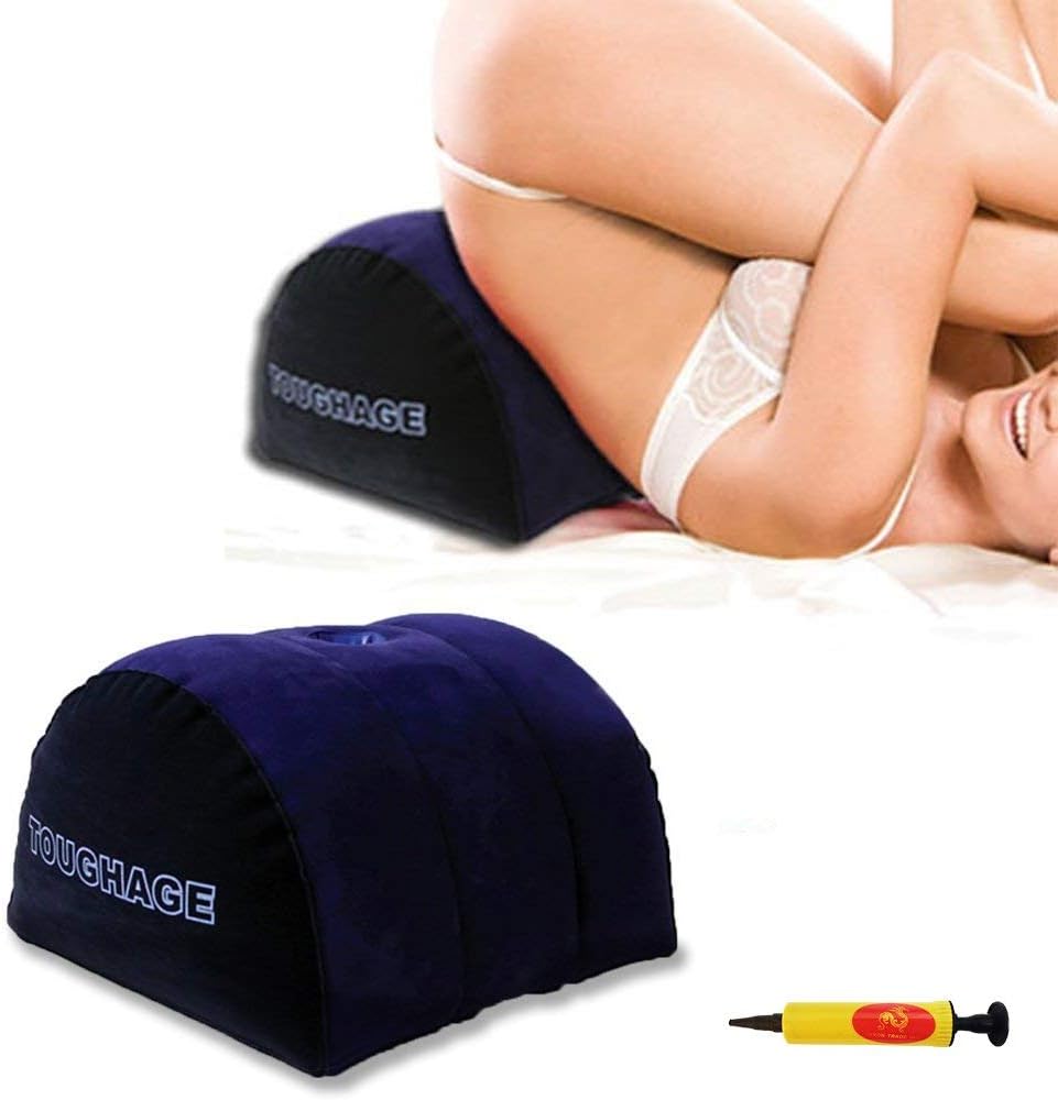 JiaoPo Half Moon Inflatable Air Pillow Couple Toy Cushion Position pad Multi-Functional Support Pillow(15" x 13" x 9")-W054