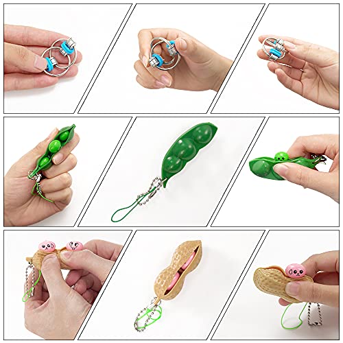 Sensory Fidget Toys Set, 17 Pcs Stress Relief and Anti-Anxiety Tools Bundle for Children/ Adults/ Autism, Toy Box Sensory Pack with Bubble Fidget Toy, Pop Fidget Toys for Birthday/Classroom Reward