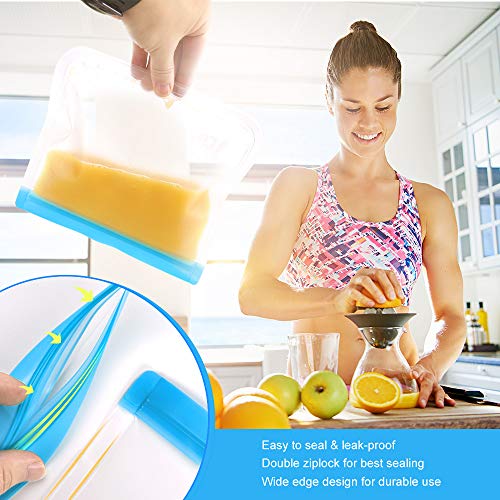 3 Reusable+Storage+Sandwich+Leakproof+Food+Storage+Bags