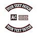 Custom Patch Vest Biker Motorcycle Rocker Name Patches (Red on Black)