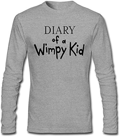 DIARY OF A WIMPY KID Men's Long Sleeve Cotton Crewneck T-Shirt Grey