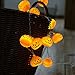 Halloween Pumpkin String Lights, Qualife 6.6ft 20 LED Copper Wire Holiday Party Terror Wall Hanging Decoration, Bulk 3D Night Lamp for Outdoor Indoor Home, Warm White, 3 AA Battery Powered.(PL005)