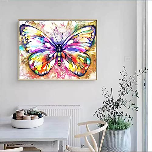 Butterfly Diamond Painting Kits,Diamond Art Kit for Adults,5D Diamond Dots Full Drill Round for Parents-Children Interrction,Wall Decor,Gift,Relaxing(12x16\