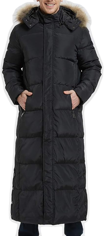 extra langer daunenmantel herren