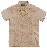 Kids Boys' Guayabera Short Sleeve Shirt(13 Colors, Size 0-18)