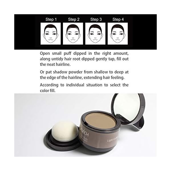 Hairline Powder, Hair Root Dye, Instantly Hair Color Shadow Cover Gray Hair Root, Hair Touch-Up, Thin Hair Powder 4g