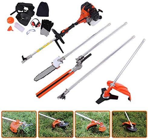 TryE 52cc 5 in 1 Chainsaw Brush Cutter Grass Hedge Trimmer and Extension Pole Multifunction