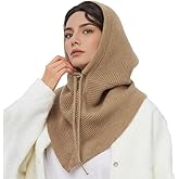 Upbull Knit Balaclava Hood Hat Scarf Women 2 in 1 Hooded Scarf Winter Beanie Hats Beanies Knitted Crochet Hat Scarfs Set 2025