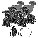 R-Tech 1MP AHD 3.6mm Outdoor Bullet Security Cameras with IR – Pack of 4 with Cable