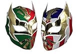 2 Pack SIN CARA Youth Lucha Libre Wrestling Mask - Kids Costume Wear - Party Pack - MEX/USA