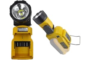 12V Cordless LED Work Light with 180° Adjustable Head and Magnetic Base, USB Output 5V 2.1A Compatible for De-walt 10.8V/12V 