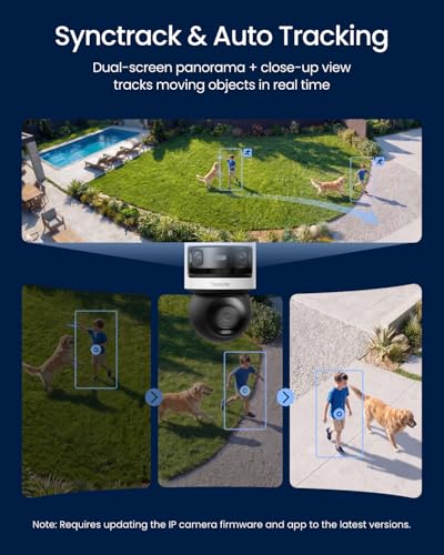 REOLINK Triple-Lens PoE Security Camera Outdoor, 10MP 180° Panoramic & 4K PT with Auto Tracking, AI Video Search, Perimeter Protection, Color & IR Night Vision, 24/7 Recording, OMVI 3i PoE