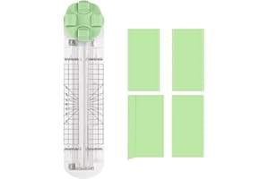 4 in 1 Paper Cutter Trimmer Photo Papers Craft Slider with Dial Blades of Straight Wave Perforated Creasing for Cutting Coupo