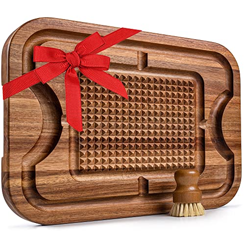 Large Acacia Wood Cutting Board Premium Butcher Block for Carving