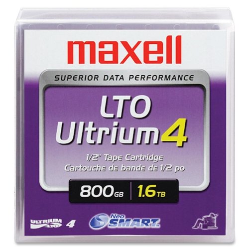 Wholesale CASE of 5 - Maxell LTO Ultrium 4 Data Cartridge-LTO 4 Cartridge, 1.6TB, 800 GB, 120 Transfer Rate, Teal