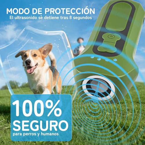 Ahuyentador de Perros Recargable Antiladridos para Perros Ultrasónicos | Dispositivo seguro y humano para corregir conductas. Ideal para entrenar en interiores y exteriores. Eficaz hasta 50 pies.