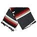 Open Road Goods Charcoal Black Mexican Yoga Blanket - Thick Diamond with Vintage Retro Serape Red Tan Brown and White Stripes