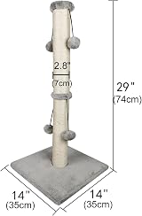 Dimaka 74cm Tall Cat Scratching Post Natural Sisal Rope Vertical Tree view 2