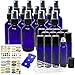 Jalousie 24 Pack Cobalt Blue Refillable Glass Containers include 12 Cobalt Blue Glass Spray Bottles 2oz 60 ml & 12 Cobalt Blue Eye Roller Bottles 0.34oz 10 ml Bonus Stickers Dropper and Bottle Opener