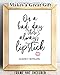 On a Bad Day There's Always Lipstick - Audrey Hepburn Quote, Make Up Bathroom Print and Fashion Wall Art, Motivational Girly Wall Decor, Feminist Gift Idea, 11x14 Unframed Typography Art Print Poster