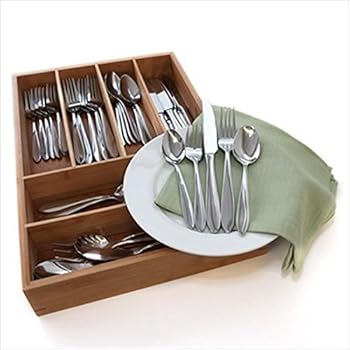 Oneida Mooncrest 45-Pc Set, Service for 8 with Bamboo Storage Caddy