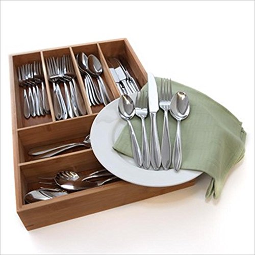 Click Here to See More Images Oneida Mooncrest 45-Pc Set, Service for 8 with Bamboo Storage Caddy