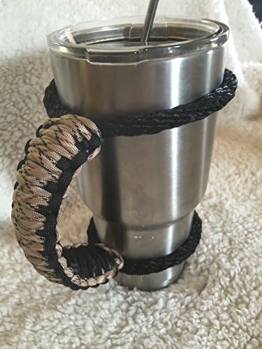 USA Handmade Paracord Ozark 40 Oz Tumbler Handle, Desert Camo/Black......" Do Not be Fooled by Cheap China knock offs of my Handles"
