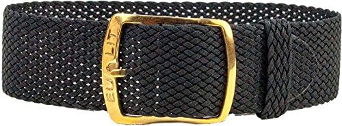Kristall Ersatzband Perlonband Textilband Schwarz, geflochten, wasserfest 25593G, Stegbreite:8mm