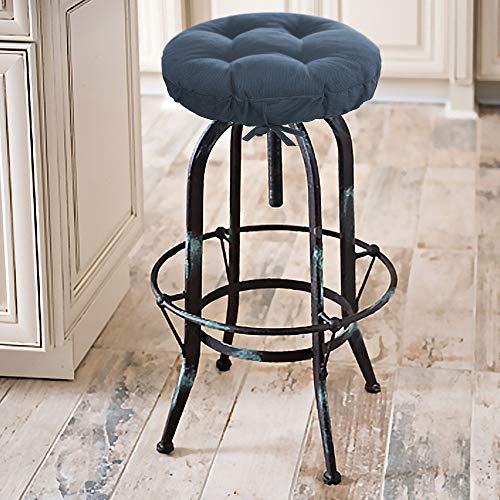 Federal Blue Corduroy Bar Stool Cover with Adjustable Drawstring Yoke
